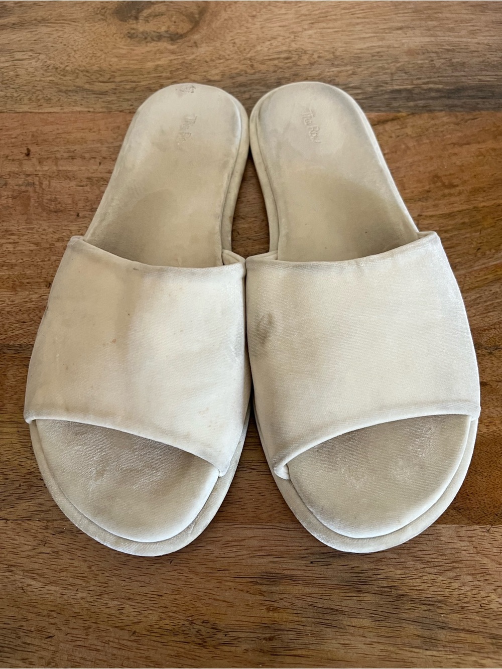 The Row Women's Ivory Canal Velvet Flat Slipper Shoes Size 40